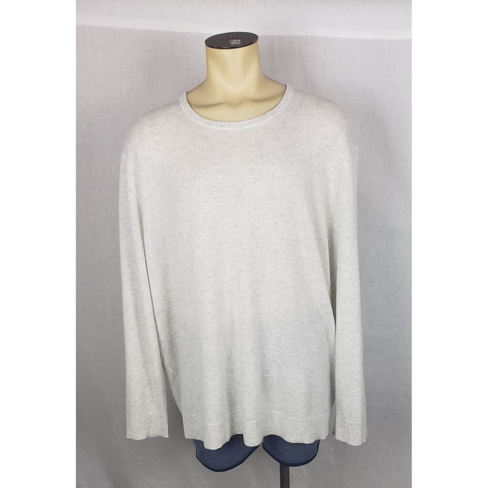 The Commons Mens 100% Cashmere Sweater 3XL Dove Grey Lightweight Cozy Soft Fall